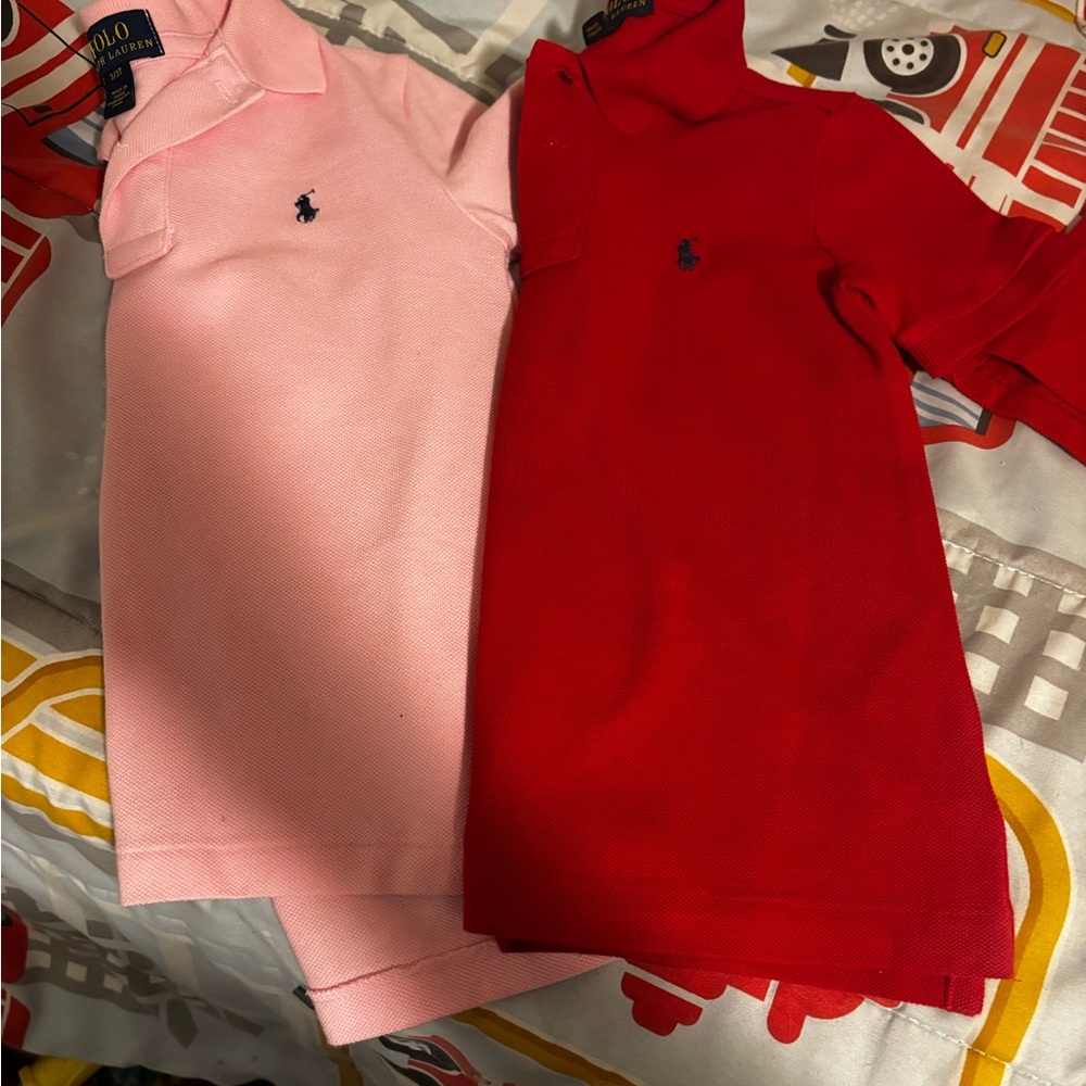Polo by Ralph Lauren Kids' Pink and Red Polo Shirts EUC.